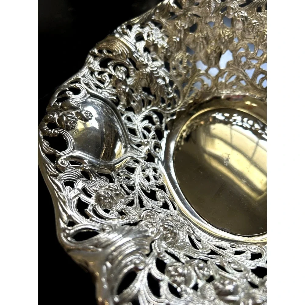 Vintage Godinger Silverplate Pierced Bowl 12